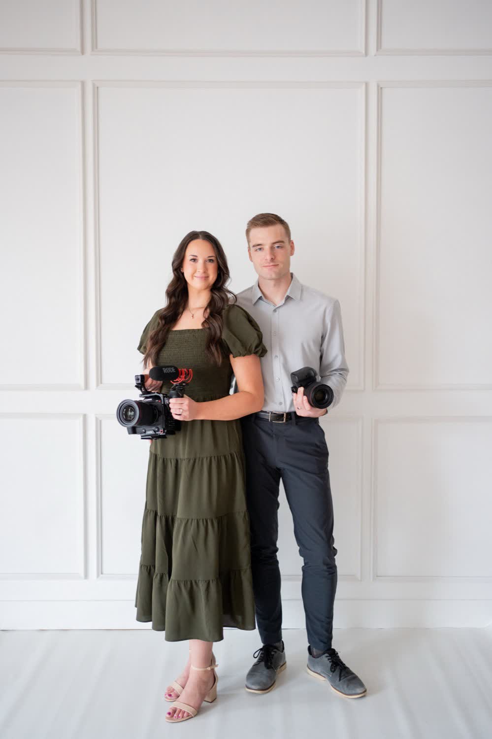 Isaac and Liv with their cameras