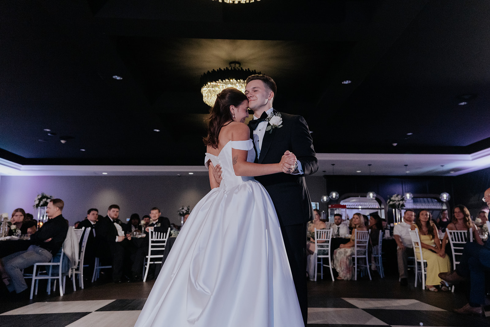 Regan and Reyn share their first dance in the reception hall at The Venue at Brookstone
